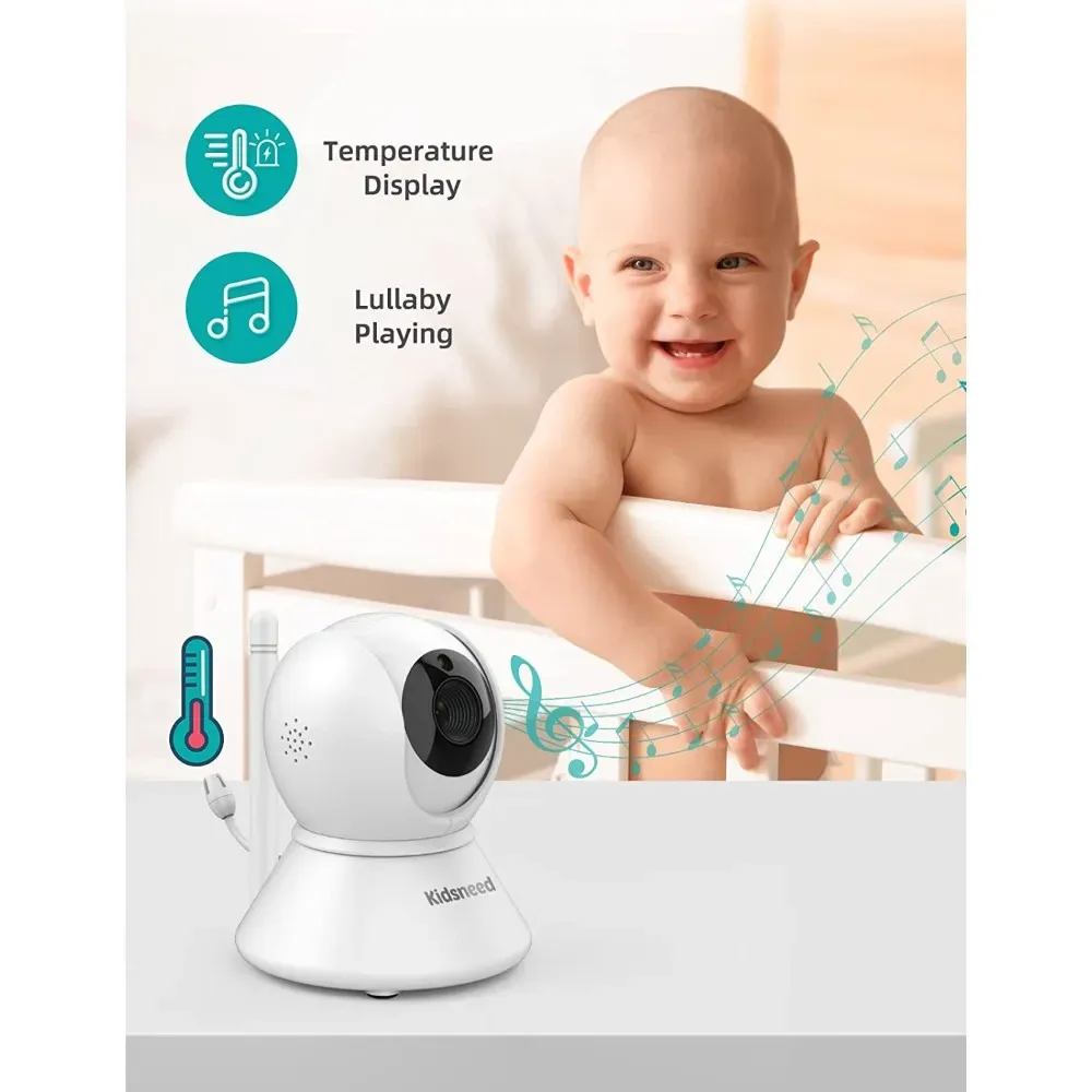  Momcozy Baby Monitor with 2 Cameras 5' 1080P Split Screen Video  Baby Monitor with Camera and Audio no WiFi for Baby Safety 5000mAh Battery  Infrared Night Vision 2-Way Audio 960ft Range