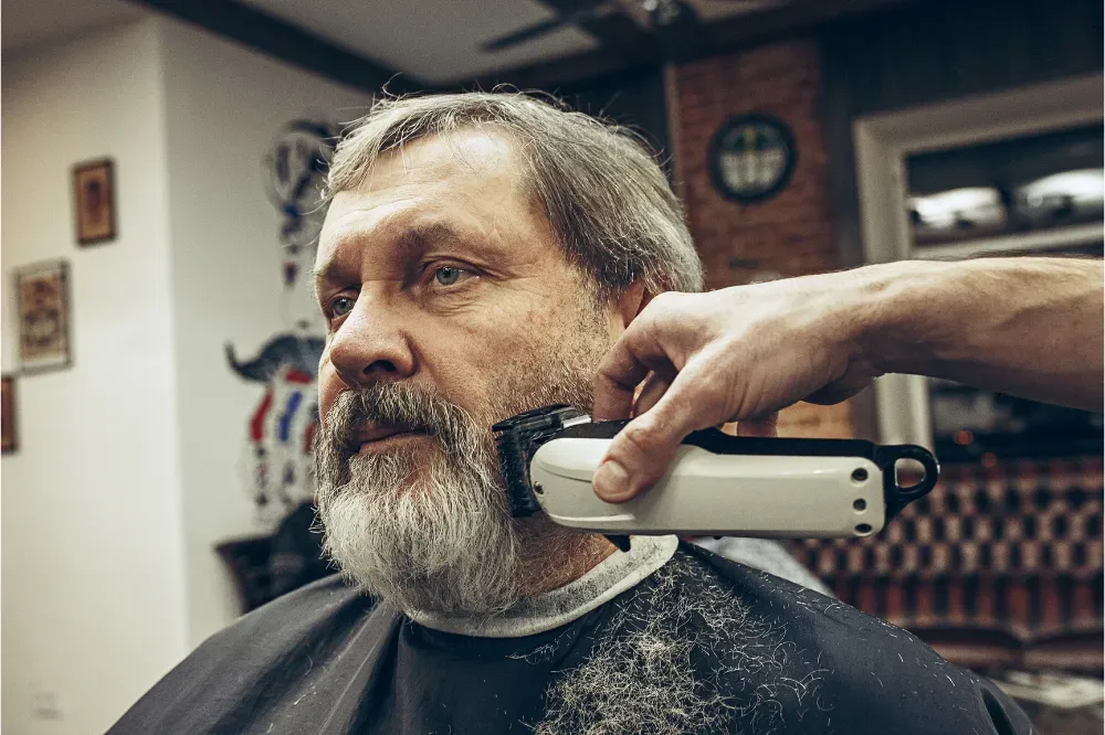how do you shave an elderly man with an electric razor