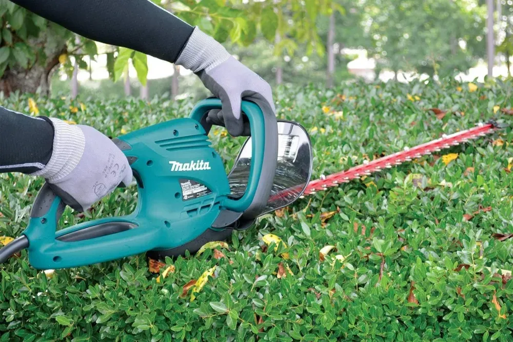 How to trim hedges with electric trimmer